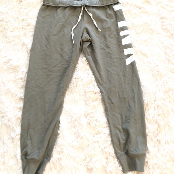 PINK Victoria's Secret Pants - Light Olive Green Joggers